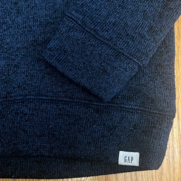 Gap Navy Heathered Quartered Zip Sweater - Picture 4 of 7